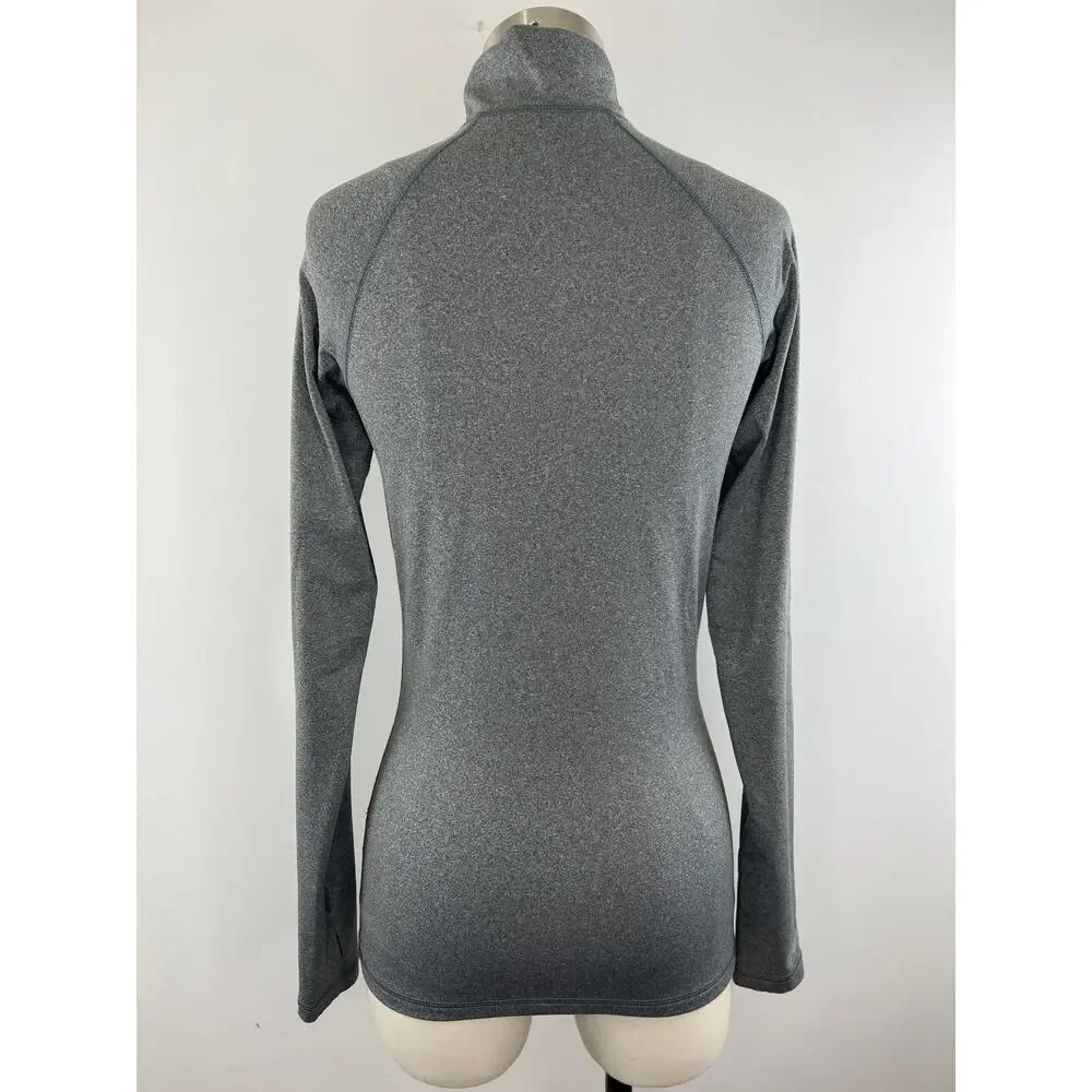 NIKE Pro Dri-Fit Women's Gray Long Sleeve Turtleneck Slim Athletic Top S Small